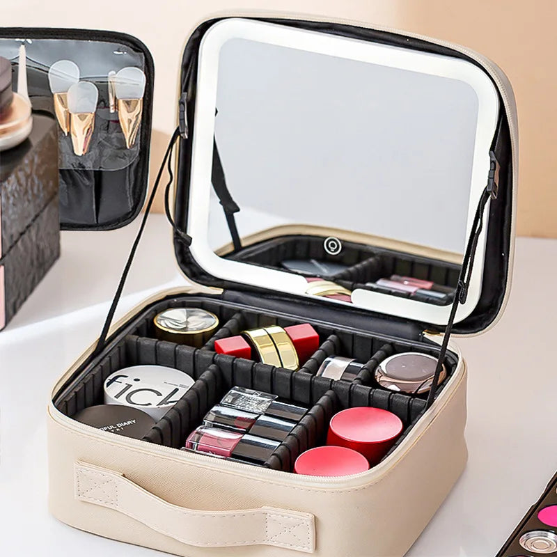 Maletín de maquillaje premium con luz LED
