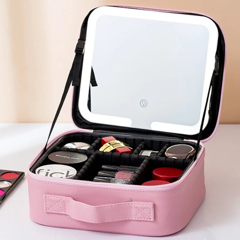 Maletín de maquillaje premium con luz LED